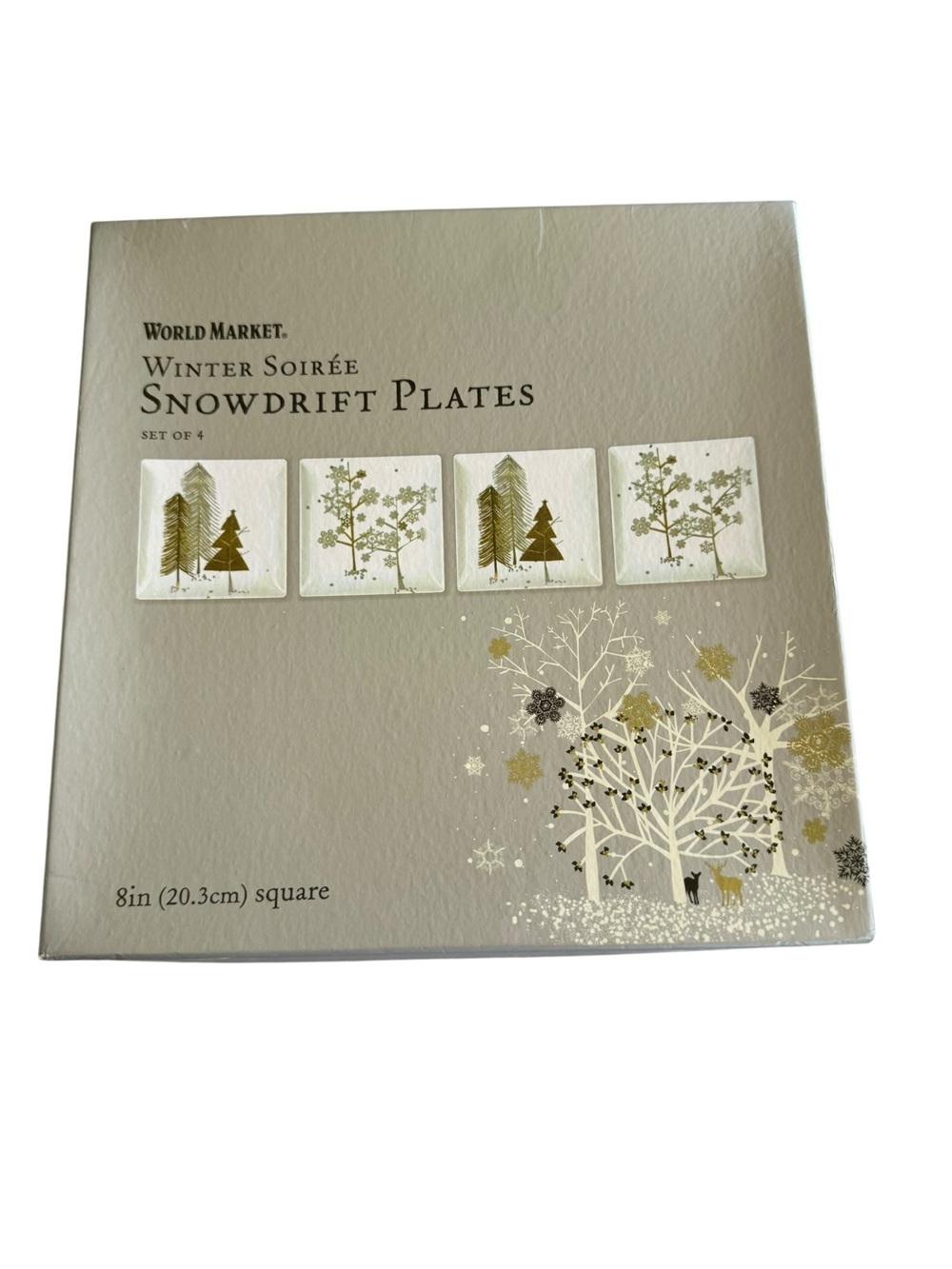 World Market Snowdrift Plates Set of 4 - Picture 4 of 6
